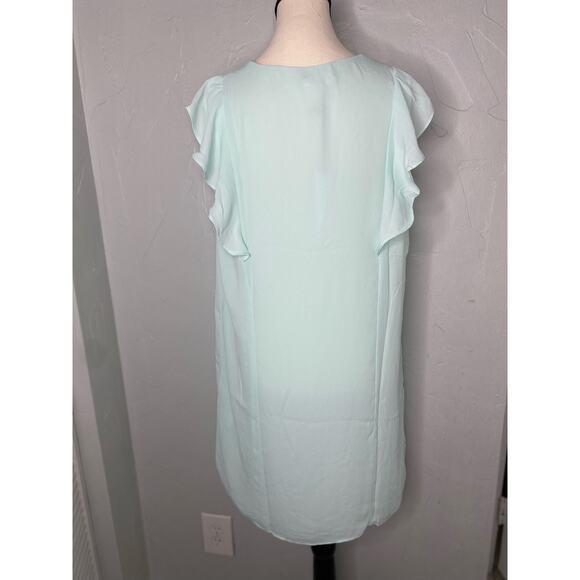 Three Eighty Two Chiffo￼n Green Dress - Picture 3 of 7